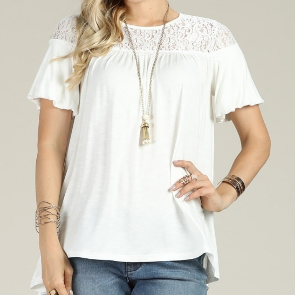 Suzanne Betro NWT NEW White Lace Blouse L